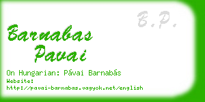 barnabas pavai business card