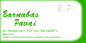 barnabas pavai business card